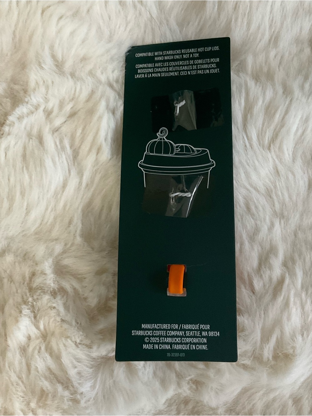 NWT Starbucks Fall 2025 Pumpkin Keychain Reusable Hot Cup Lid Topper Stopper - Picture 3 of 3